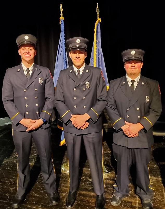 From Left:  Firefighter Nick Brock, Firefighter Dominic Kujawa, Firefighter Chris DiNoto